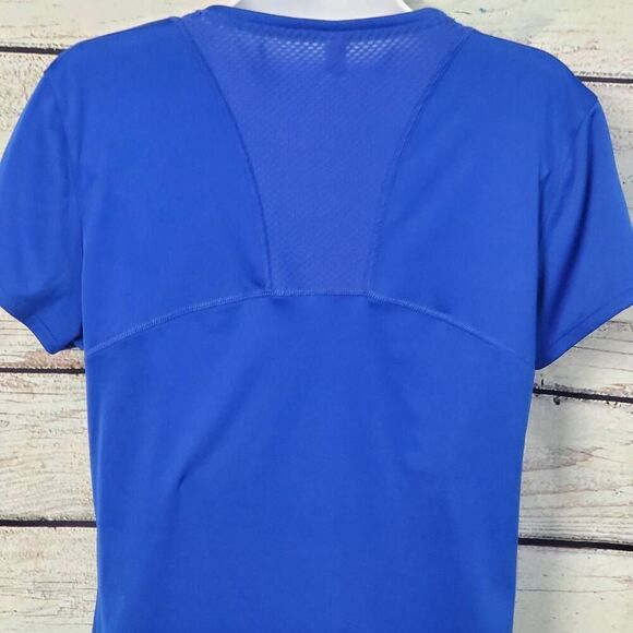 Under Armour HeatGear Women's Large Blue Semi-Fitted Performance Tee Athletic T- - Picture 4 of 7